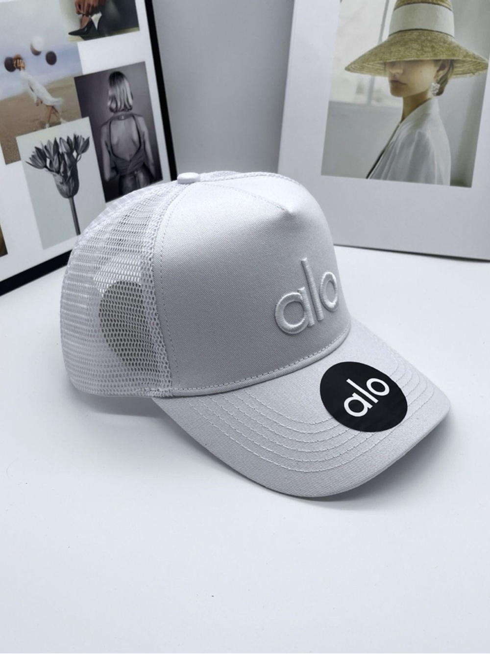 ALO Yoga White Mesh Trucker Hat